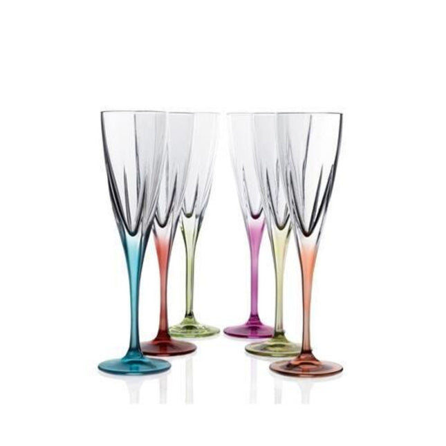 Set 6 Calici Flute Champagne 17 Cl  RCR Fusion Color