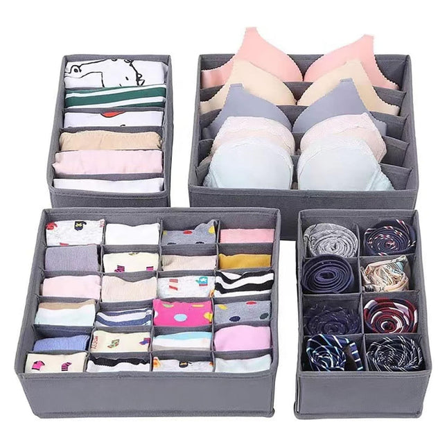 Set di 4 pezzi Organizzatori per Cassetti in Tessuto