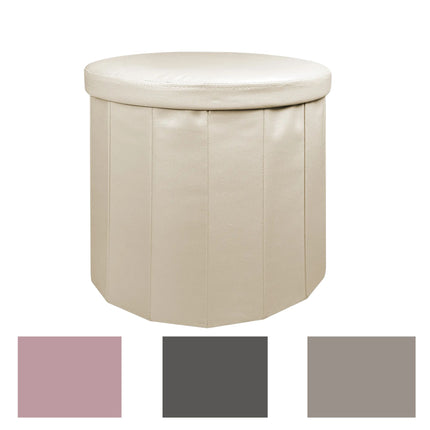 Contenitore Pouf Rotondo in Ecopelle