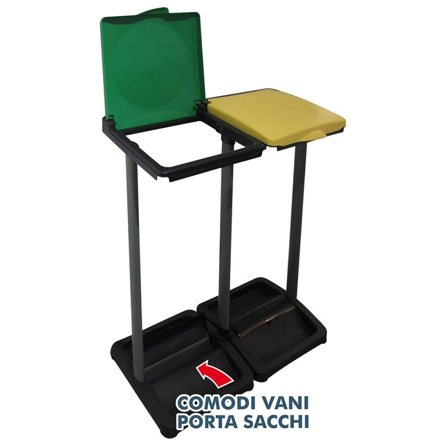 Mongardi Porta sacchi spazzatura 2 contenitori raccolta differenziata Mr.B Bis