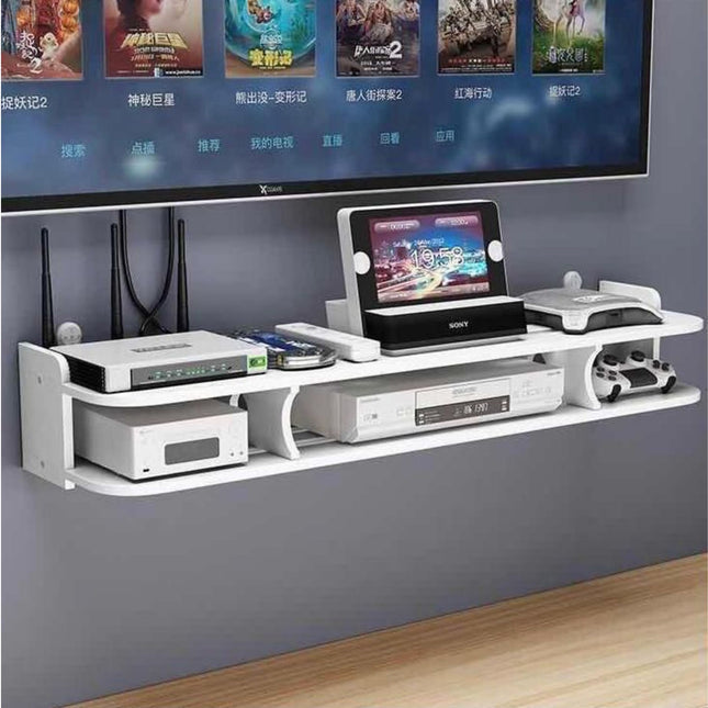 Consolle Portaoggetti Parete per Router Decoder e Console di Gioco
