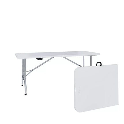 Tavolo da Giardino Richiudibile in Dura Resina – 180 x 74 x 70 cm – Bianco