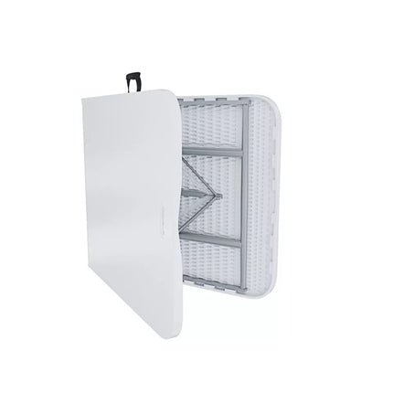 Tavolo da Giardino Richiudibile in Dura Resina – 180 x 74 x 70 cm – Bianco