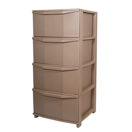 Cassettiera in plastica resistente con 4 cassetti – Colore Tortora