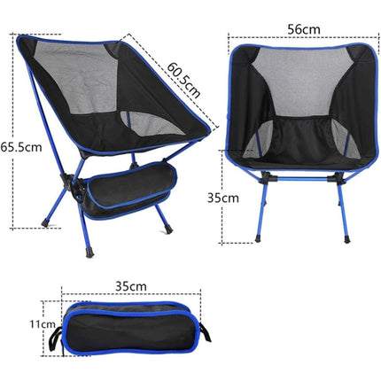 Sedia da Campeggio Pieghevole in Acciaio e Poliestere – Colore Blu