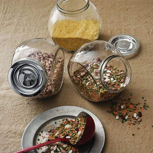 Barattolo Pandora C/C Metallo, Trasparente, Inox, 12 cm - Rocco Bormioli