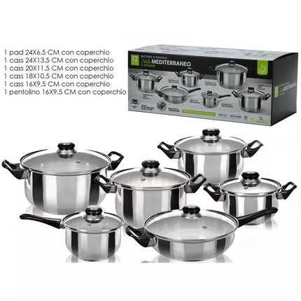 Batteria di Pentole 12 Pezzi