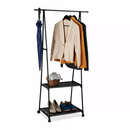 Stand Appendiabiti triangolare  in Metallo con Ruote – Nero o Bianco
